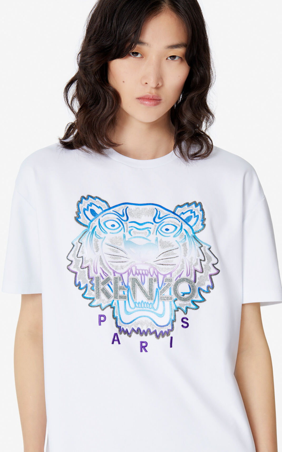 Kenzo Tiger Camisetas Mujer Blancas | 8190653-GD